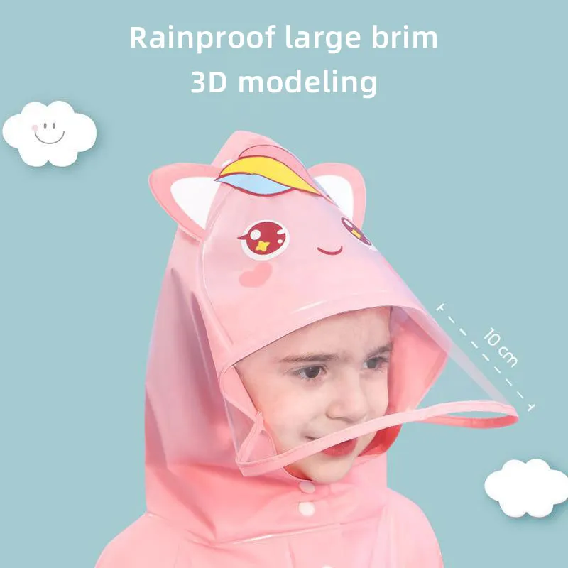 EVA Raincoat Children's Raincoat 80-140cm Girl Boy Baby Raincoat Rain-Proof Clothes Kindergarten Poncho Waterproof Rainwear Suit - Image 2