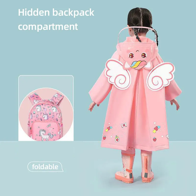 EVA Raincoat Children's Raincoat 80-140cm Girl Boy Baby Raincoat Rain-Proof Clothes Kindergarten Poncho Waterproof Rainwear Suit - Image 3