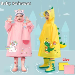 EVA Raincoat Children's Raincoat 80-140cm Girl Boy Baby Raincoat Rain-Proof Clothes Kindergarten Poncho Waterproof Rainwear Suit