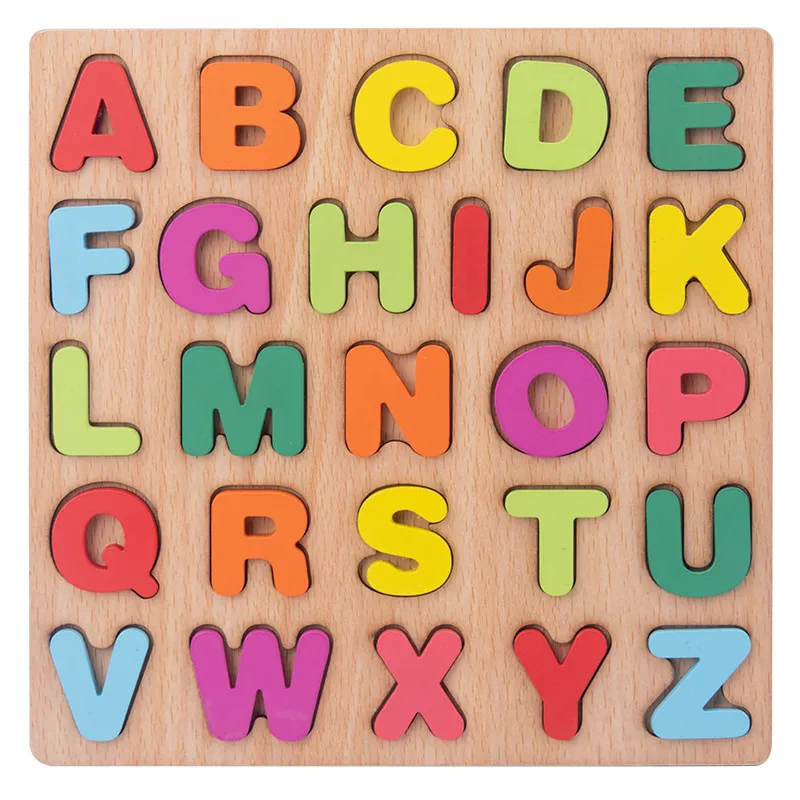 Montessori Children's 3D Wooden Puzzle Alphabet Number Shapes Puzzle Preschool Early Education Toys Matching Board Game Gifts - Image 4