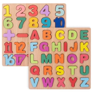 Montessori Children's 3D Wooden Puzzle Alphabet Number Shapes Puzzle Preschool Early Education Toys Matching Board Game Gifts