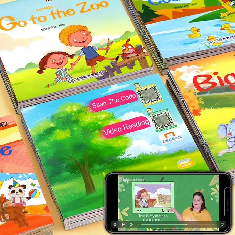 60pcs/Set Video Reading Children's English Early Learning Picture Book Storybook Enlightenment Cognitive Tale Bedtime Story - Image 4