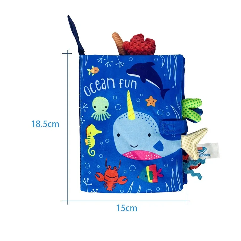 Hot Sale 0-36Month Baby Early Learning Educate Toy Tail Cloth Book Parent-child Interactive Sound Paper Puzzle Cloth Book Rattle - Image 3