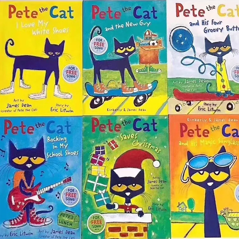 Pete The Cat Picture Books Kids Babies Famous Stories Learning English Stories Children's Book Set Bedtime Reading Gifts For Bab - Image 2